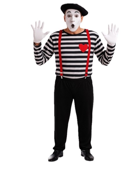 Fantasia de Mime Tamanho L - de alta qualidade, ideal para o carnaval, festas temáticas e eventos especiais.
